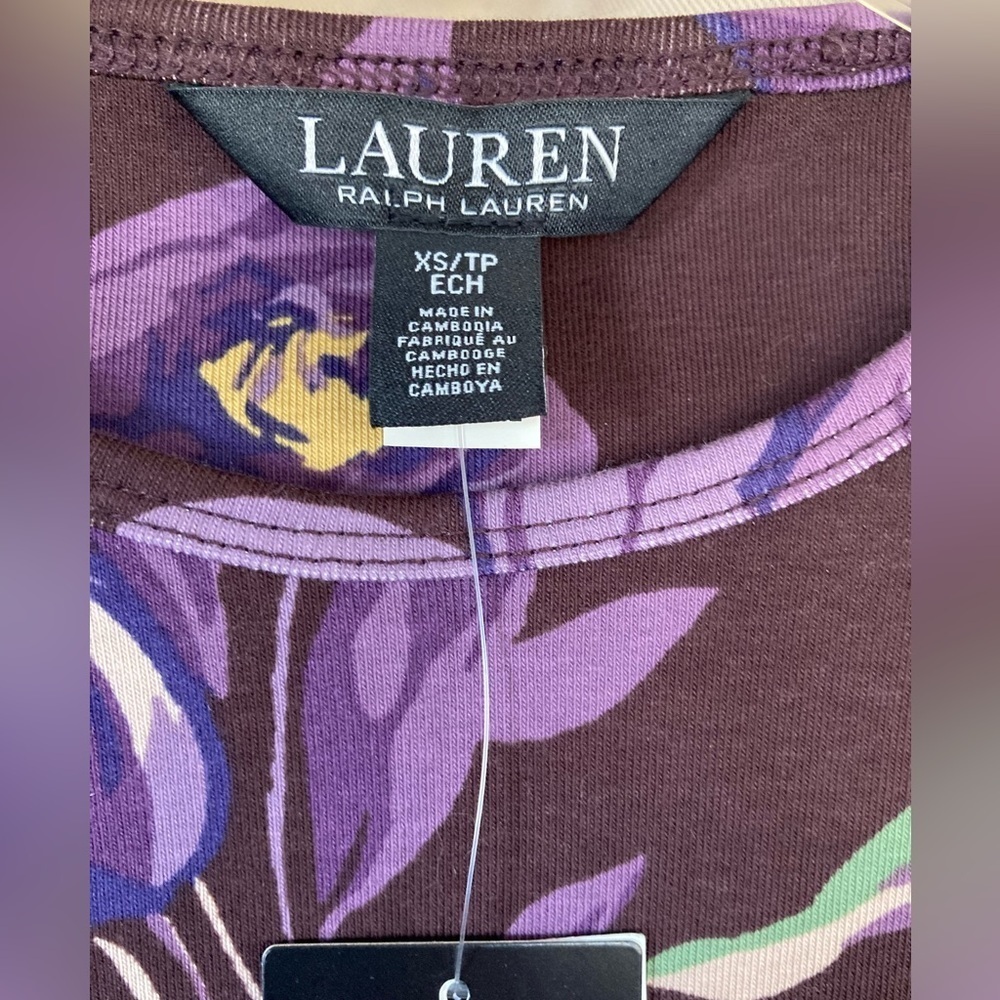 Lauren Ralph Lauren Floral Cotton Long-Sleeve Tee‎ XS - Picture 3 of 9